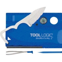 Tool Logic SVC1B Survival Card Tool With 1/2 Serrated Knife, Fire Starter, Whistle, Compass and Magnification Lens, Translucent Blue Tool Logic SVC1B Survival Card Tool With 1/2 Serrated Knife, Fire Starter, Whistle, Compass and Magnification Lens, Translucent Blue