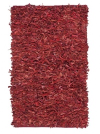 Safavieh Leather Shag Rug, Red, 4' x 4' Round Safavieh Leather Shag Rug, Red, 4' x 4' Round