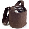 2-Tier Cotton Carrier Bag Plum Brown - 1 - Bag