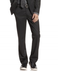 Mean business … or not. These Kenneth Cole Reaction pants look equally great worn with sneakers. Mean business … or not. These Kenneth Cole Reaction pants look equally great worn with sneakers.