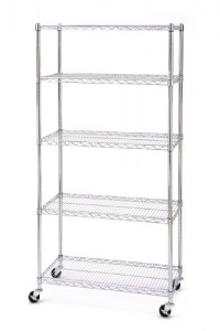 Seville Classics SHE18370B 18-Inch by 36-Inch by 72-Inch Shelving System, Chrome Seville Classics SHE18370B 18-Inch by 36-Inch by 72-Inch Shelving System, Chrome