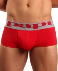 Smooth, form fitting, and sexy low rise trunk by Papi looks too good to wear under your pants.