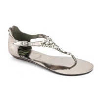 DV By Dolce Vita Rocco Open Toe Thongs Shoes Silver Womens DV By Dolce Vita Rocco Open Toe Thongs Shoes Silver Womens