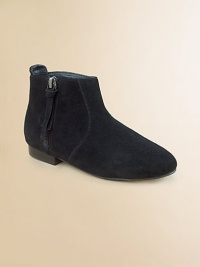 She'll get her kicks in these suede, stacked heel booties.Side zip closureSuede upperPolyurethane liningSynthetic soleImported She'll get her kicks in these suede, stacked heel booties.Side zip closureSuede upperPolyurethane liningSynthetic soleImported