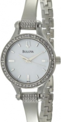 Bulova Women's 96L128 Crystal Bangle Mother-Of-Pearl Dial Watch Bulova Women's 96L128 Crystal Bangle Mother-Of-Pearl Dial Watch