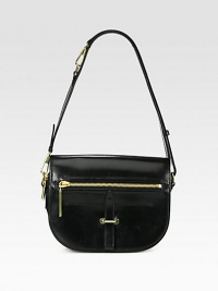 A classic leather design with a versatile convertible strap.Convertible shoulder strap, 10-20½ dropSnap flap closureOne outside zip pocketOne outside open pocketOne open pocket under flapOne inside zip pocketFully lined10¼W X 8½H X 2DImported A classic leather design with a versatile convertible strap.Convertible shoulder strap, 10-20½ dropSnap flap closureOne outside zip pocketOne outside open pocketOne open pocket under flapOne inside zip pocketFully lined10¼W X 8½H X 2DImported