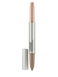 Two-in-one automatic brow pencil and pearlized highlighter duo creates contrast and definition to give your eyes a virtual lift. First, fill-in and shape brows with the long-wearing natural-looking pencil. Then optically boost brow arches with the universal highlighter shade, stroked on just below brow hairs. Two-in-one automatic brow pencil and pearlized highlighter duo creates contrast and definition to give your eyes a virtual lift. First, fill-in and shape brows with the long-wearing natural-looking pencil. Then optically boost brow arches with the universal highlighter shade, stroked on just below brow hairs.
