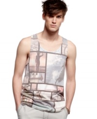 Piece together a cool new casual look with this graphic tank from Bar III. Piece together a cool new casual look with this graphic tank from Bar III.