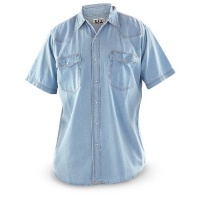 Ely Cattleman Denim Short - sleeved Western Snap Shirt Ely Cattleman Denim Short - sleeved Western Snap Shirt