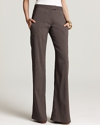 Spring's staple office style, these Theory pants are beautifully tailored and rendered with a touch of stretch promising a sleek fit and gorgeous lines throughout the season and beyond. Spring's staple office style, these Theory pants are beautifully tailored and rendered with a touch of stretch promising a sleek fit and gorgeous lines throughout the season and beyond.