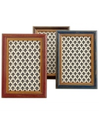 A little rough around the edges, Shabby Chic picture frames from Tizo have the rustic elegance that appeals in classic and country decor. With a splash of color, gold trim and fleur de lys print. A little rough around the edges, Shabby Chic picture frames from Tizo have the rustic elegance that appeals in classic and country decor. With a splash of color, gold trim and fleur de lys print.