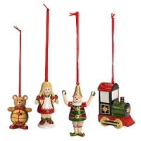 In shades of red, green and gold, these retro toy ornaments will brighten your holiday tree. In shades of red, green and gold, these retro toy ornaments will brighten your holiday tree.