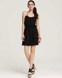 Not just for every day, this Aqua LBD gets a ladylike lift from a flourish of ruffles at the neckline and a flattering cinch waist for a party dress that shows you dress to impress. Not just for every day, this Aqua LBD gets a ladylike lift from a flourish of ruffles at the neckline and a flattering cinch waist for a party dress that shows you dress to impress.