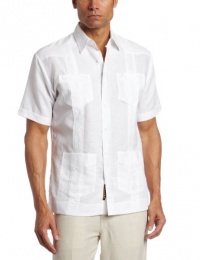 Cubavera Men's Short Sleeve Line Ornate Embroidered Guayabera