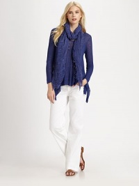 An irresistibly feminine neckline meets classic ribbed details and a super-soft fabrication.V-neckFinely ribbed sleevesPull-on styleDipped hemBack seamAbout 24 from shoulder to hem80% viscose/20% linenDry cleanImported of Italian fabric Model shown is 5'10 (177cm) wearing US size Small. An irresistibly feminine neckline meets classic ribbed details and a super-soft fabrication.V-neckFinely ribbed sleevesPull-on styleDipped hemBack seamAbout 24 from shoulder to hem80% viscose/20% linenDry cleanImported of Italian fabric Model shown is 5'10 (177cm) wearing US size Small.