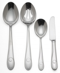 With each graceful swirl adorning each handle, a night of fine dining is framed. The Waterford Ballet Ribbon flatware, designed for an exquisite presentation of simple elegance. 4-piece hostess set (not shown) includes: 1 serving spoon, 1 pierced serving spoon, 1 butter knife and 1 sugar spoon. With each graceful swirl adorning each handle, a night of fine dining is framed. The Waterford Ballet Ribbon flatware, designed for an exquisite presentation of simple elegance. 4-piece hostess set (not shown) includes: 1 serving spoon, 1 pierced serving spoon, 1 butter knife and 1 sugar spoon.
