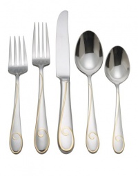 Waterford Ballet Ribbon Gold 18/10 Stainless Steel Flatware 5 Pc Place Set Waterford Ballet Ribbon Gold 18/10 Stainless Steel Flatware 5 Pc Place Set