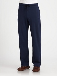 This cotton loungewear essential exudes superior quality and craftsmanship, shaped in remarkably soft, lightweight cotton with a hint of stretch for maximum wear and comfort.Drawstring waistSide slash pocketsInseam, about 3395% cotton/5% elastaneMachine washImported This cotton loungewear essential exudes superior quality and craftsmanship, shaped in remarkably soft, lightweight cotton with a hint of stretch for maximum wear and comfort.Drawstring waistSide slash pocketsInseam, about 3395% cotton/5% elastaneMachine washImported