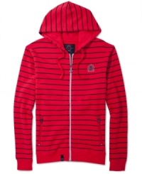 Bold and bright stripe hoodie by LRG. Makes a great gift. Bold and bright stripe hoodie by LRG. Makes a great gift.