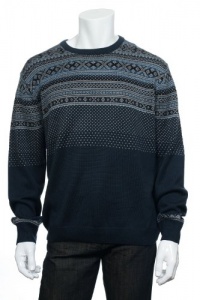 Perry Ellis (Holiday Gala) Eclipse Fair Isle LS Crew Neck Sweater Perry Ellis (Holiday Gala) Eclipse Fair Isle LS Crew Neck Sweater