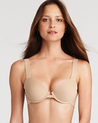 This plunging push-up bra features light contouring pads and microfiber cups that give the illusion of a lift. Features all-hosiery straps and front closure. Style #137 This plunging push-up bra features light contouring pads and microfiber cups that give the illusion of a lift. Features all-hosiery straps and front closure. Style #137