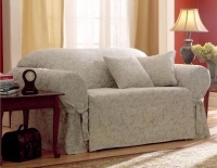Sure Fit Scroll 1-Piece Sofa Slipcover, Champagne Sure Fit Scroll 1-Piece Sofa Slipcover, Champagne