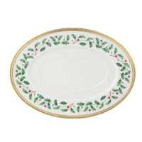 Lenox Holiday Gold-Banded Ivory China Sauceboat Stand Lenox Holiday Gold-Banded Ivory China Sauceboat Stand