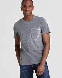 Made from soft, slubby cotton for a textured look and feel, this pocket tee from ABBOT + MAIN is sure to become a staple of your relaxed wear. Made from soft, slubby cotton for a textured look and feel, this pocket tee from ABBOT + MAIN is sure to become a staple of your relaxed wear.