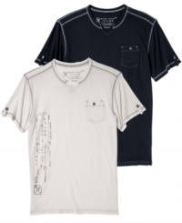 Check your neck. These t-shirts from Marc Ecko Cut & Sew are ready to go with your favorite denim downtown cool. Check your neck. These t-shirts from Marc Ecko Cut & Sew are ready to go with your favorite denim downtown cool.