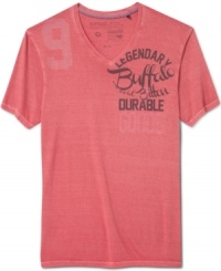 Score legend status with this chilled-out graphic tee from Buffalo David Bitton. Score legend status with this chilled-out graphic tee from Buffalo David Bitton.