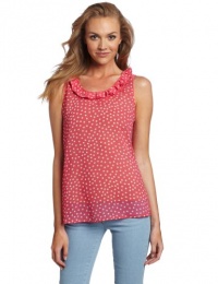 Jones New York Women's A-Line Tank Top With Ruffle Detail, Primrose/Multi, 14 Jones New York Women's A-Line Tank Top With Ruffle Detail, Primrose/Multi, 14