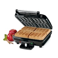 Whip up great tasting waffles with the Cuisinart Four-Slice Belgian Waffle Maker. A five-setting browning control lets you choose how you want your waffles done, and its easy to get them perfect every time with the Ready-to-Bake/Ready-to-Eat indicator lights. The stainless steel cover and handle crate a sleek look, and the nonstick baking plates make for quick cleanup after every use. Whip up great tasting waffles with the Cuisinart Four-Slice Belgian Waffle Maker. A five-setting browning control lets you choose how you want your waffles done, and its easy to get them perfect every time with the Ready-to-Bake/Ready-to-Eat indicator lights. The stainless steel cover and handle crate a sleek look, and the nonstick baking plates make for quick cleanup after every use.