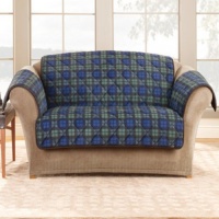 Sure Fit Deluxe Pet fort Loveseat Slipcover, Black Watch Plaid Sure Fit Deluxe Pet fort Loveseat Slipcover, Black Watch Plaid