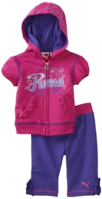Puma - Kids Baby-girls Infant French Terry Hoodie And Capri Set, Pink, 24 Months Puma - Kids Baby-girls Infant French Terry Hoodie And Capri Set, Pink, 24 Months