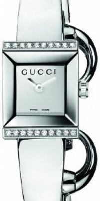 Gucci Women's YA128504 G-Frame Square Steel Bangle Diamond Case Watch Gucci Women's YA128504 G-Frame Square Steel Bangle Diamond Case Watch