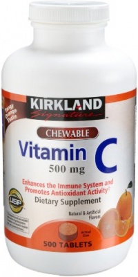 Kirkland Vitamin C (500 mg), 500-Count, Tangy Orange, Chewable Tablets Kirkland Vitamin C (500 mg), 500-Count, Tangy Orange, Chewable Tablets