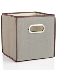 Stock up on storage-a smart, collapsible design in attractive natural tweed takes your space and introduces order. Perfect for storing books, CDs, toys, clothing and more, this cube is a must-have for order in your home. Stock up on storage-a smart, collapsible design in attractive natural tweed takes your space and introduces order. Perfect for storing books, CDs, toys, clothing and more, this cube is a must-have for order in your home.
