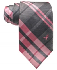 Raise awareness until there's finally a cure for breast cancer. This striped tie from Susan G. Komen is an empowering piece for every man. Raise awareness until there's finally a cure for breast cancer. This striped tie from Susan G. Komen is an empowering piece for every man.