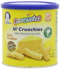 Gerber Graduates Lil' Crunchies, Mild Cheddar, 1.48-Ounce Canisters (Pack of 6) Gerber Graduates Lil' Crunchies, Mild Cheddar, 1.48-Ounce Canisters (Pack of 6)