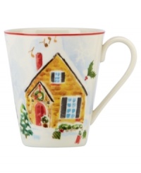 A holly motif drawn from the classic Holiday dinnerware pattern combined with colorful new depictions of the Christmas season makes these Lenox mugs a festive addition to any table, as well as a beautiful gift. Featuring four unique designs. A holly motif drawn from the classic Holiday dinnerware pattern combined with colorful new depictions of the Christmas season makes these Lenox mugs a festive addition to any table, as well as a beautiful gift. Featuring four unique designs.