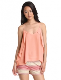 BCBGeneration Women's Contrast Ruffle Cami, Bellini, X-Small BCBGeneration Women's Contrast Ruffle Cami, Bellini, X-Small