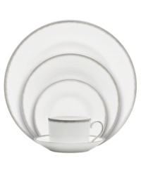Fresh and cool in crisp white, the Silver Leaf place settings deliver modern style and iconic craftsmanship. Delicate feathered platinum applied using Wedgwood's signature technique shimmers with whimsy on sleek bone china. Fresh and cool in crisp white, the Silver Leaf place settings deliver modern style and iconic craftsmanship. Delicate feathered platinum applied using Wedgwood's signature technique shimmers with whimsy on sleek bone china.