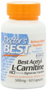 Doctor's Best Best Acetyl L-carnitine Featuring Sigma Tau Carnitine (588 Mg), Capsules, 60-Count