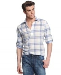 Finding a hip shirt driving you mad? Pull over. This short-sleeved plaid shirt from INC International Concepts is your new casual favorite. Finding a hip shirt driving you mad? Pull over. This short-sleeved plaid shirt from INC International Concepts is your new casual favorite.