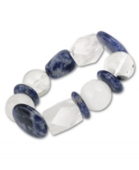 The magic and mystery of Brasil comes together on this stunning Avalonia Road bracelet. Stones from Brasil include sodalite (31 ct. t.w.), crystal (35 ct. t.w.) and quartz (18 ct. t.w.). Bracelet stretches to fit wrist. Approximate diameter: 3 inches. Approximate length: 6 inches. The magic and mystery of Brasil comes together on this stunning Avalonia Road bracelet. Stones from Brasil include sodalite (31 ct. t.w.), crystal (35 ct. t.w.) and quartz (18 ct. t.w.). Bracelet stretches to fit wrist. Approximate diameter: 3 inches. Approximate length: 6 inches.