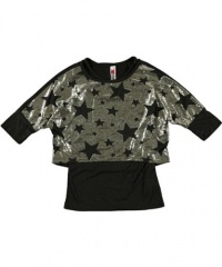 Beautees Bright Star 2-Piece Top (Sizes 7 - 16) - silver/black, 8 - 10 Beautees Bright Star 2-Piece Top (Sizes 7 - 16) - silver/black, 8 - 10