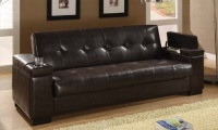 San Diego Faux Leather Convertible Sofa in Brown San Diego Faux Leather Convertible Sofa in Brown