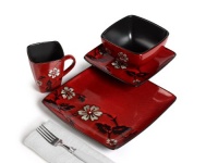 TTU Gallery 16-Piece Dinnerware Set, Hibiscus TTU Gallery 16-Piece Dinnerware Set, Hibiscus