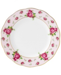 Revive a classic dinnerware pattern with the Vintage bread and butter plate. Lush blossoms plucked from Royal Doulton's Old Country Roses collection flower on pink bone china with a ruffled gold edge. Revive a classic dinnerware pattern with the Vintage bread and butter plate. Lush blossoms plucked from Royal Doulton's Old Country Roses collection flower on pink bone china with a ruffled gold edge.
