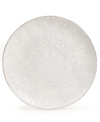 Get a feel for French style with the delicately embossed Blanc Colette salad plate from Versailles Maison. Romantic scrolling vines encircle rustic earthenware with a simple white glaze and irresistible charm. Get a feel for French style with the delicately embossed Blanc Colette salad plate from Versailles Maison. Romantic scrolling vines encircle rustic earthenware with a simple white glaze and irresistible charm.